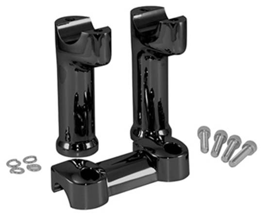 V-FACTOR Fxdf Style Risers — Black Powder Coat Top Clamp & Risers — 41059