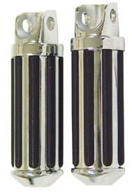 V-Factor Chrome Rail Footrests — Large Female Mount (Pair)