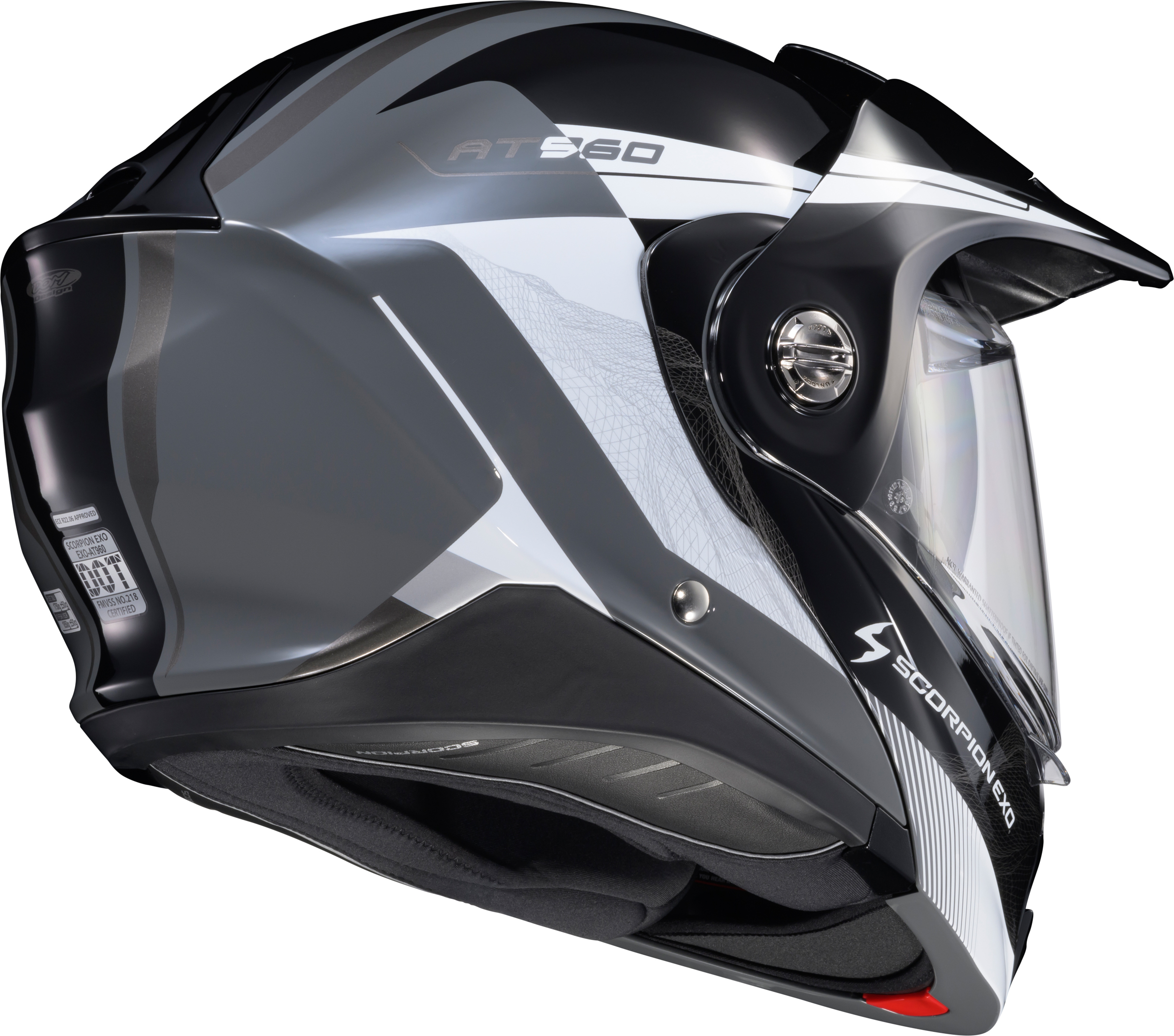 SCORPION EXO EXO-AT960 TOPOGRAPHIC 2 Modular Helmet — Black/White/Grey