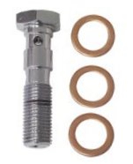 Goodridge Chrome 10mm Double-Banjo Bolt with Washers — 45732