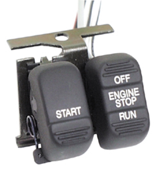 V-FACTOR Handlebar Switches — Black Start, Run/Off Switch with white lettering — 15127