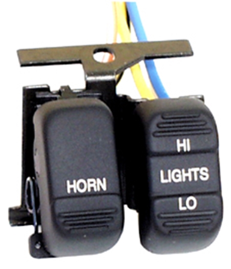 V-FACTOR Handlebar Switches — Black Horn, High/Low Switch with white lettering — 15130