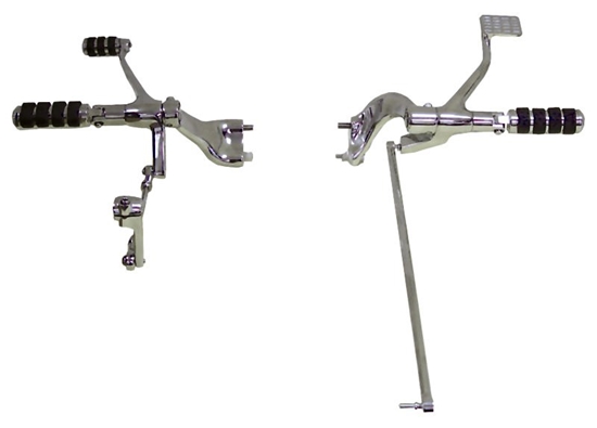 V-FACTOR Forward Control Kits — Chrome Plated, Standard Length Comfort Ride Pegs — 45894