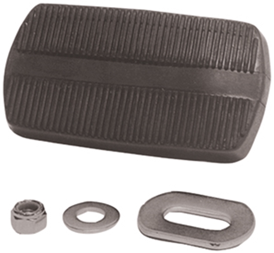 V-FACTOR Oe Style Foot Brake Lever Pads — Black Rubber Brake Lever Pad Kit with mounting plate and hardware — 45101