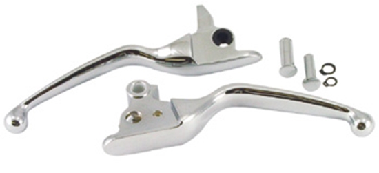 V-FACTOR Wide Blade Power Grip Hand Levers — Set of Chrome Plated Standard wide blade levers for Clutch & Brake — 43057