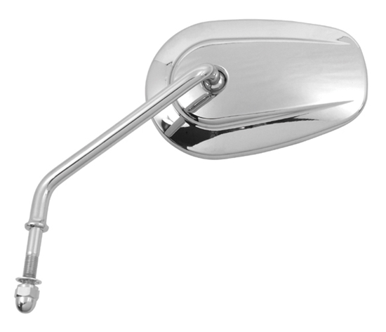 V-FACTOR Chrome Left Tapered Mirror — Long Stem — 47042