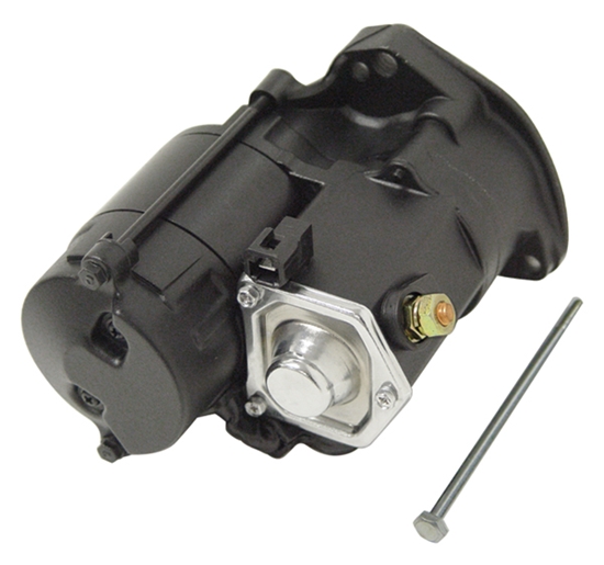 Power House Plus Starter Motor — Black Finish with Chrome Solenoid Cover 1.4 kilowatt, 6 1/4" length — 17078