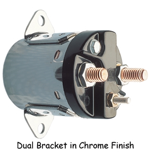 Power House Plus Chrome Dual-Bracket Starter Solenoid — 17775