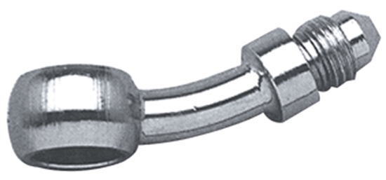 Russell Chrome 35-Degree 10mm Banjo to #3 Brake Hose Adapter — 45549