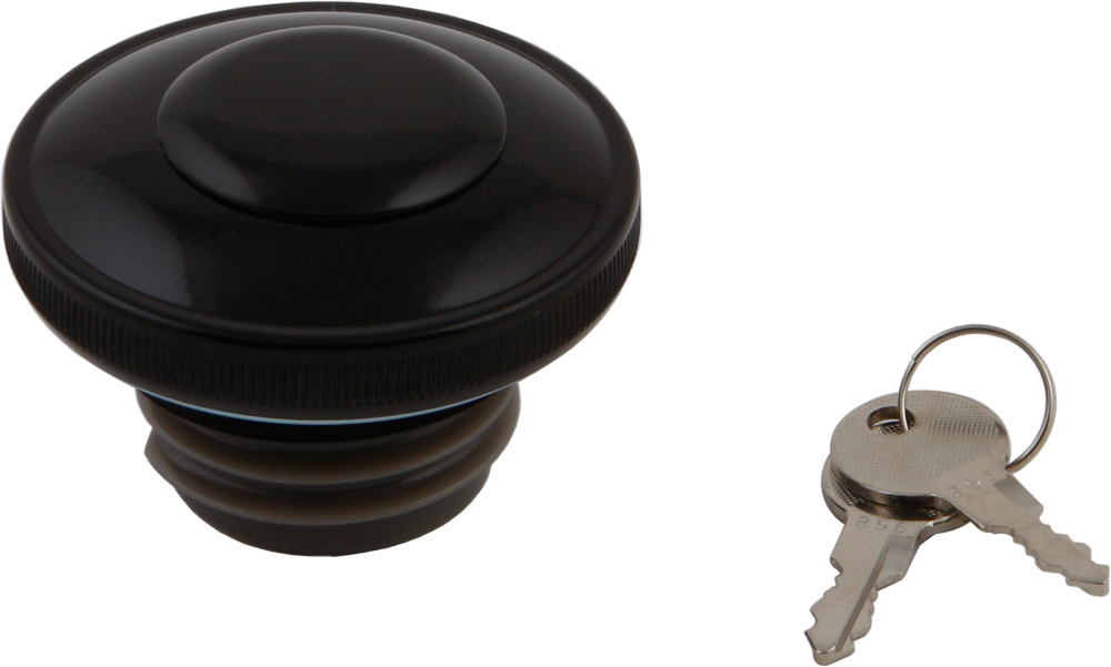 HARDDRIVE Gas Cap Screw-In W/Lock&Cover Vented Black — 03-0320AB-A