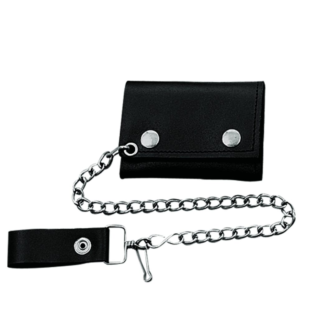 Unik Black Mini Trifold Chain Wallet — 1352.CW
