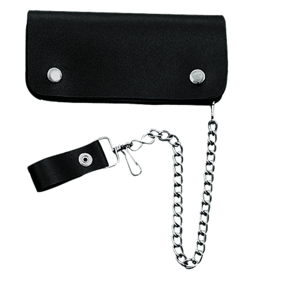 Unik Black Bifold Snap Chain Wallet — 1354.CW