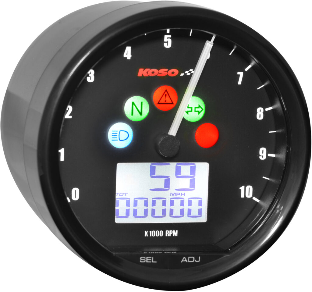 KOSO Tnt-02 Speedometer Tachometer Combo Black — BA058100-HD