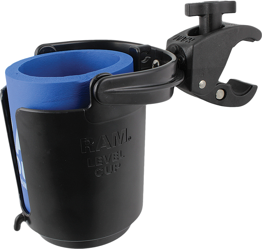 RAM Tough-Claw Mount W/Self-Leveling Cup Holder