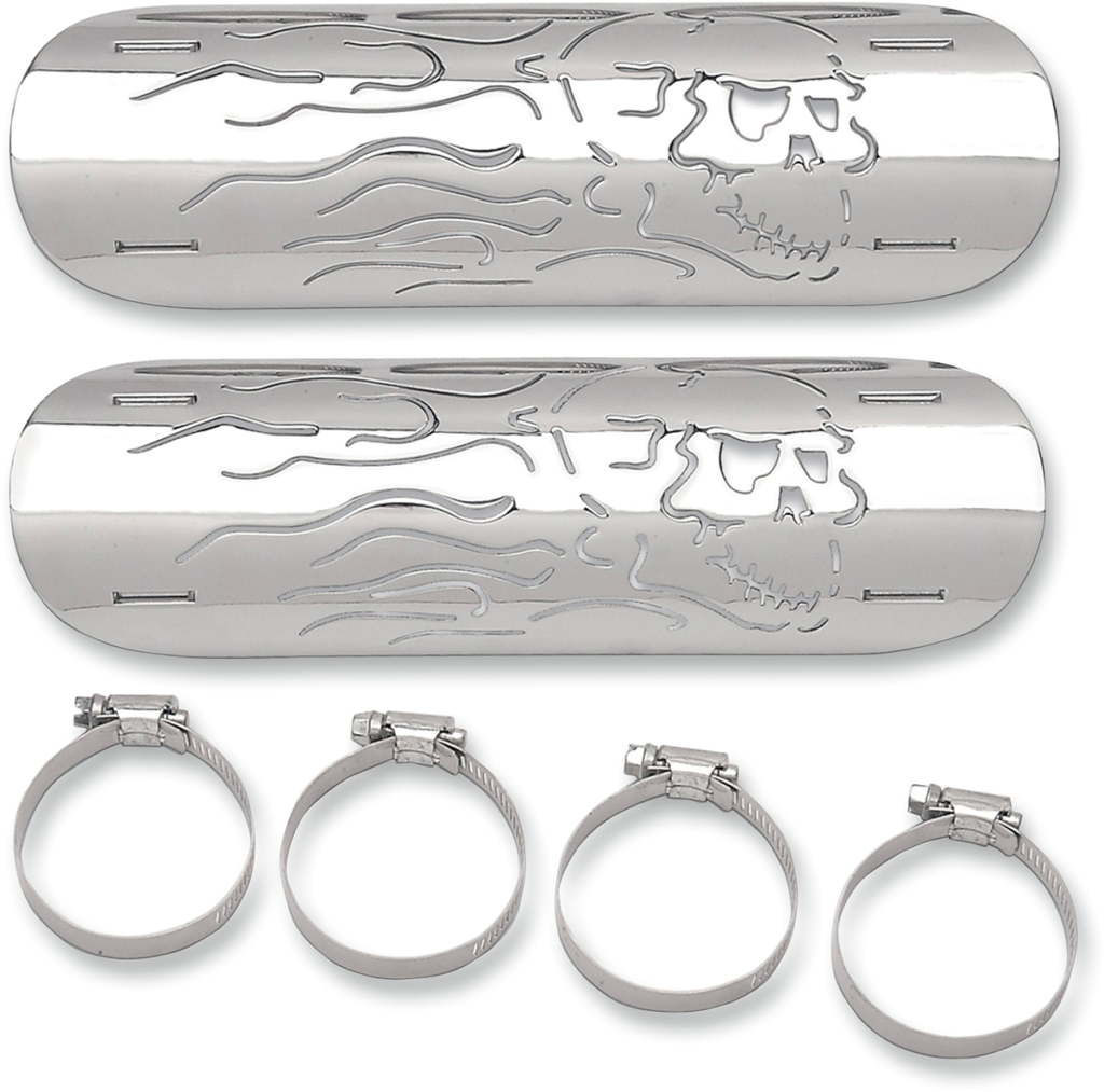 Drag Specialties Flame Skull Heat Shields