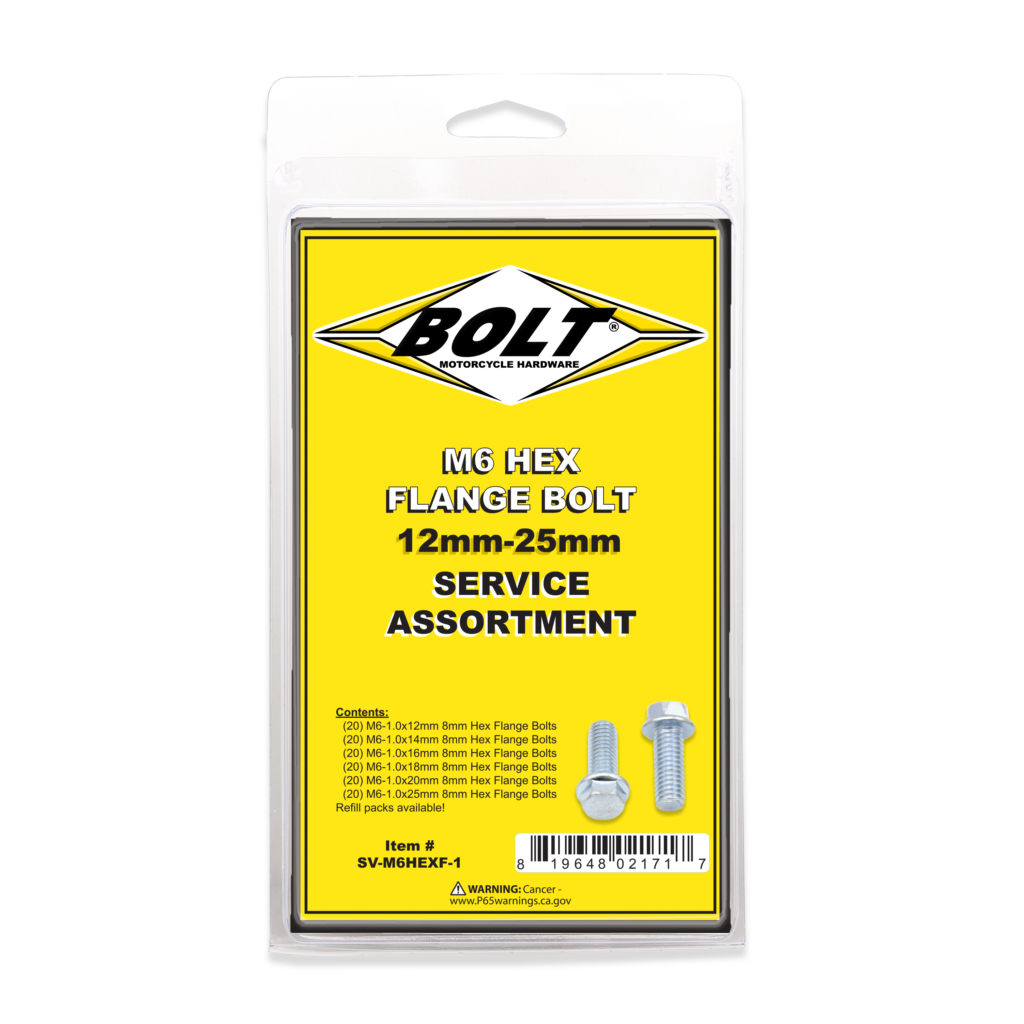 BOLT M6 8 mm Hex Flange Bolt Asst 1 — SV-M6HEXF-1