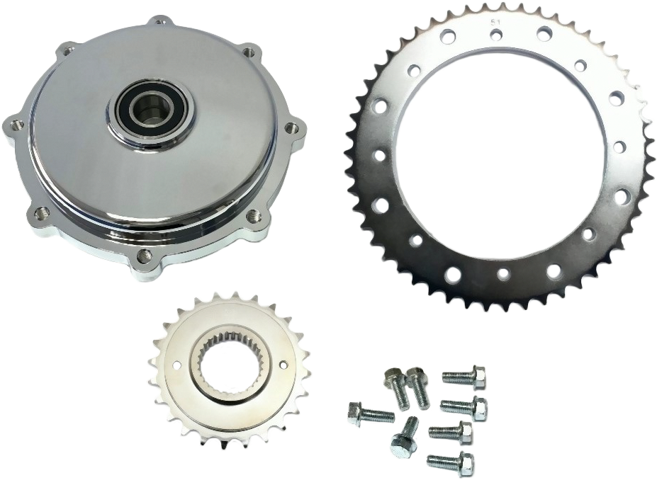 HARDDRIVE Cush Drive Chain Conv Kit Chrome 2009–2016 FLH/FLT — 201406