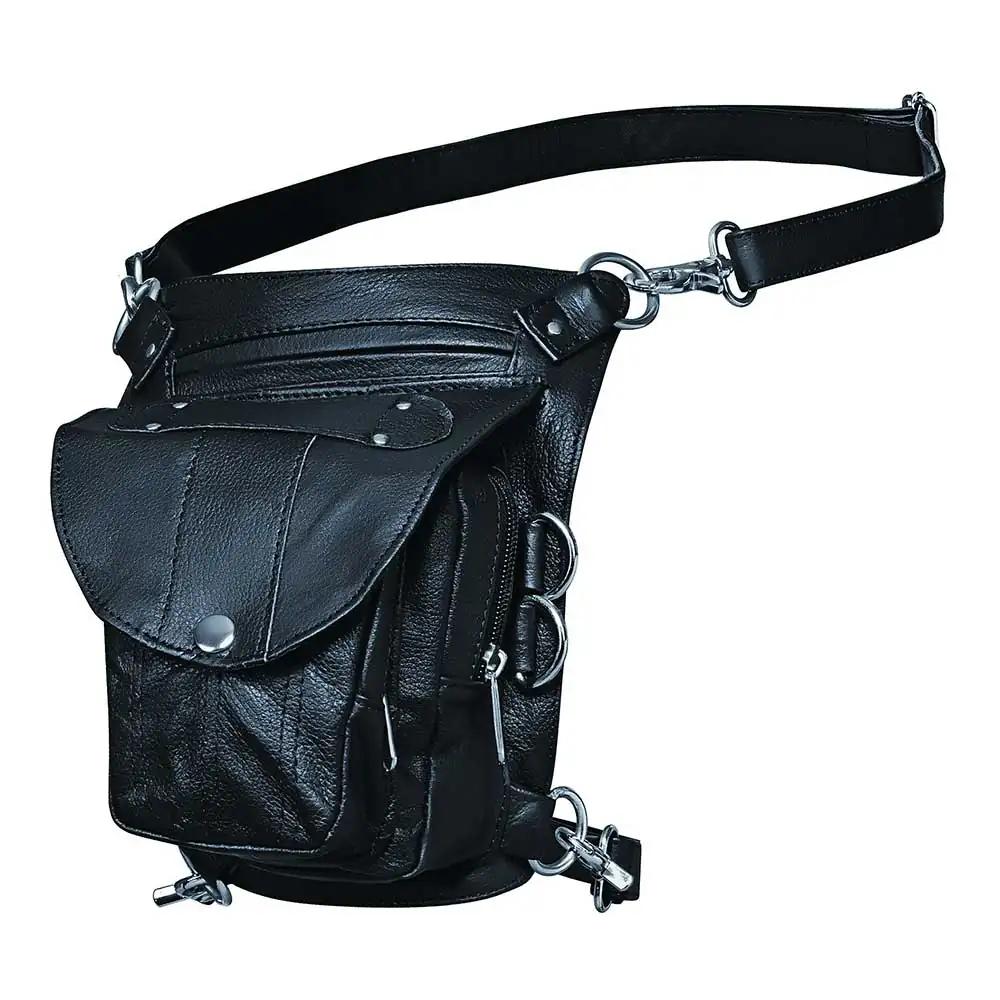 Unik Black Leather Thigh Bag — 2083.00