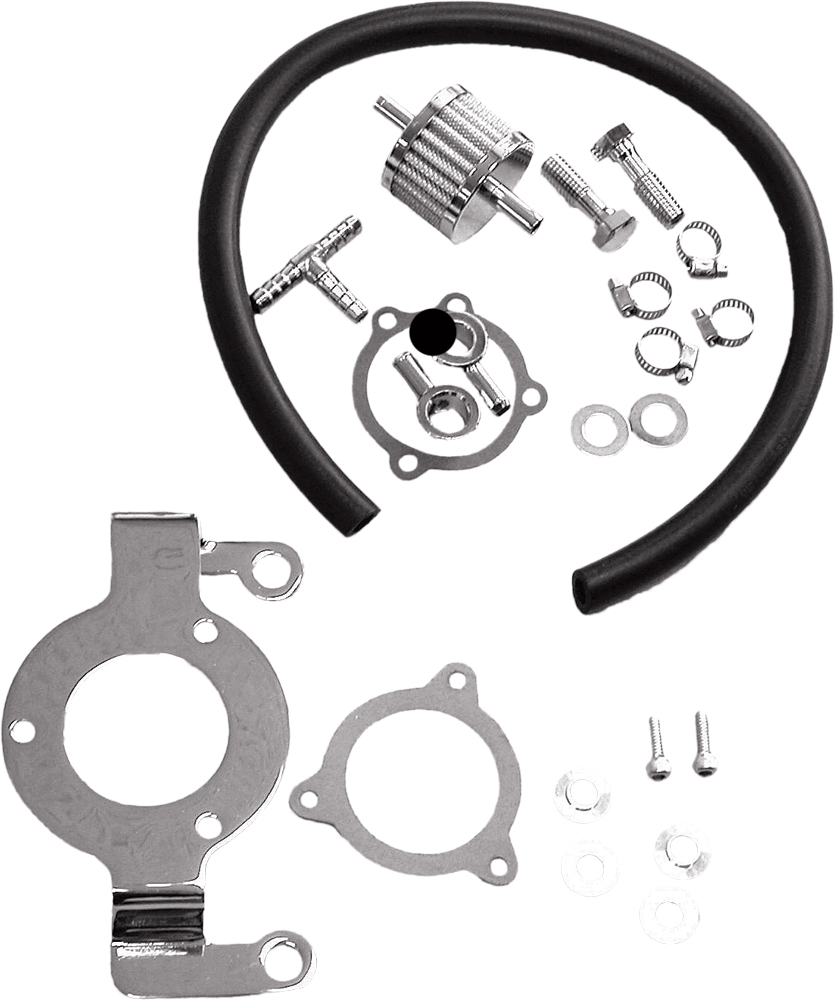 HARDDRIVE Complete Mount Kit Breather Hose Chrome Touring 2008–2016 — 120185
