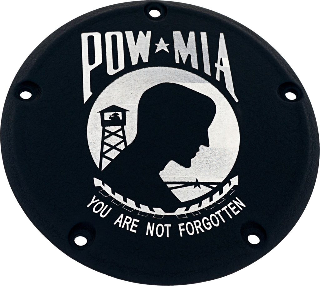 7 M8 Flt/Flh Derby Cover Pow-Mia Black