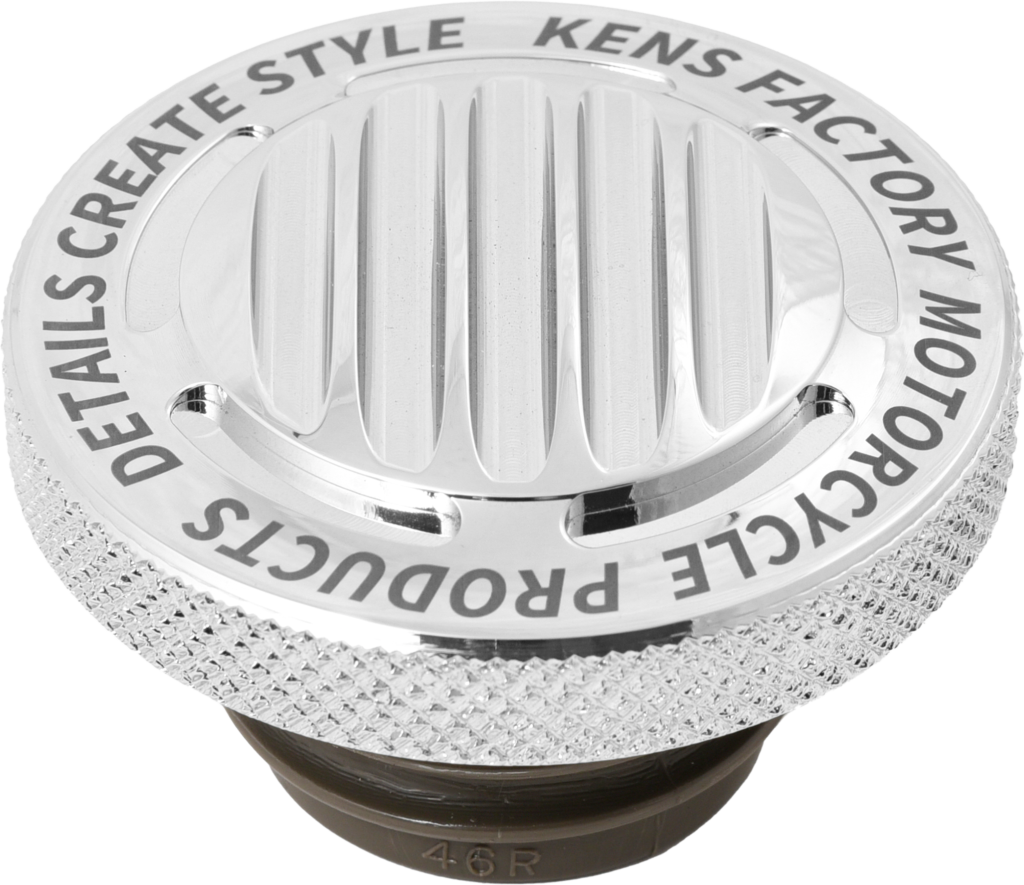 KENS FACTORY Nl Gas Cap Finned Chrome Rachet Screw Rh — KFC-05