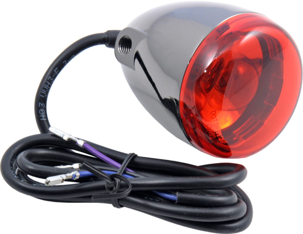 CHRIS PRODUCTS Bullet Turn Signal Black Nicke Red Lens