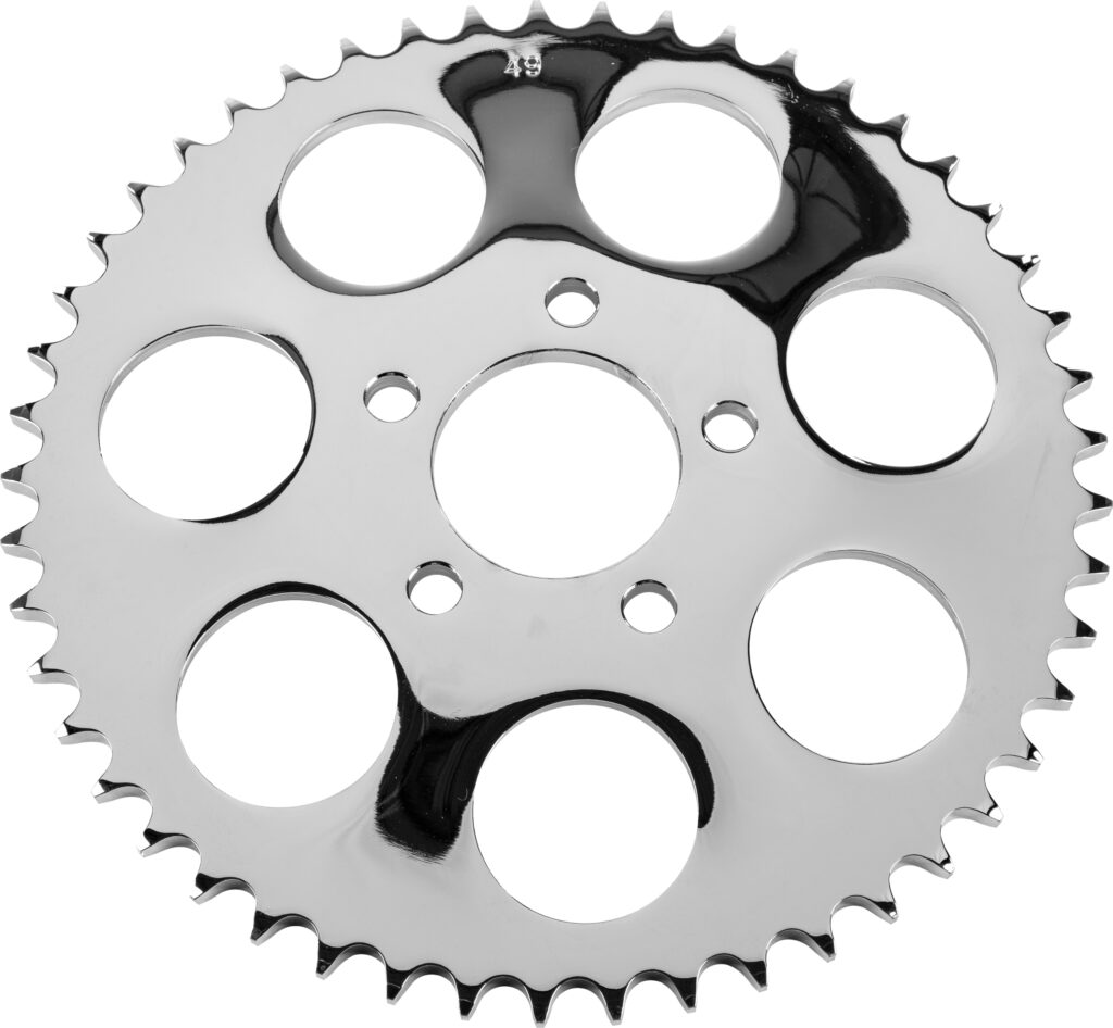 HARDDRIVE Rear Sprocket 49T Chrome Dished Big Twin 2000–2013 — 201658