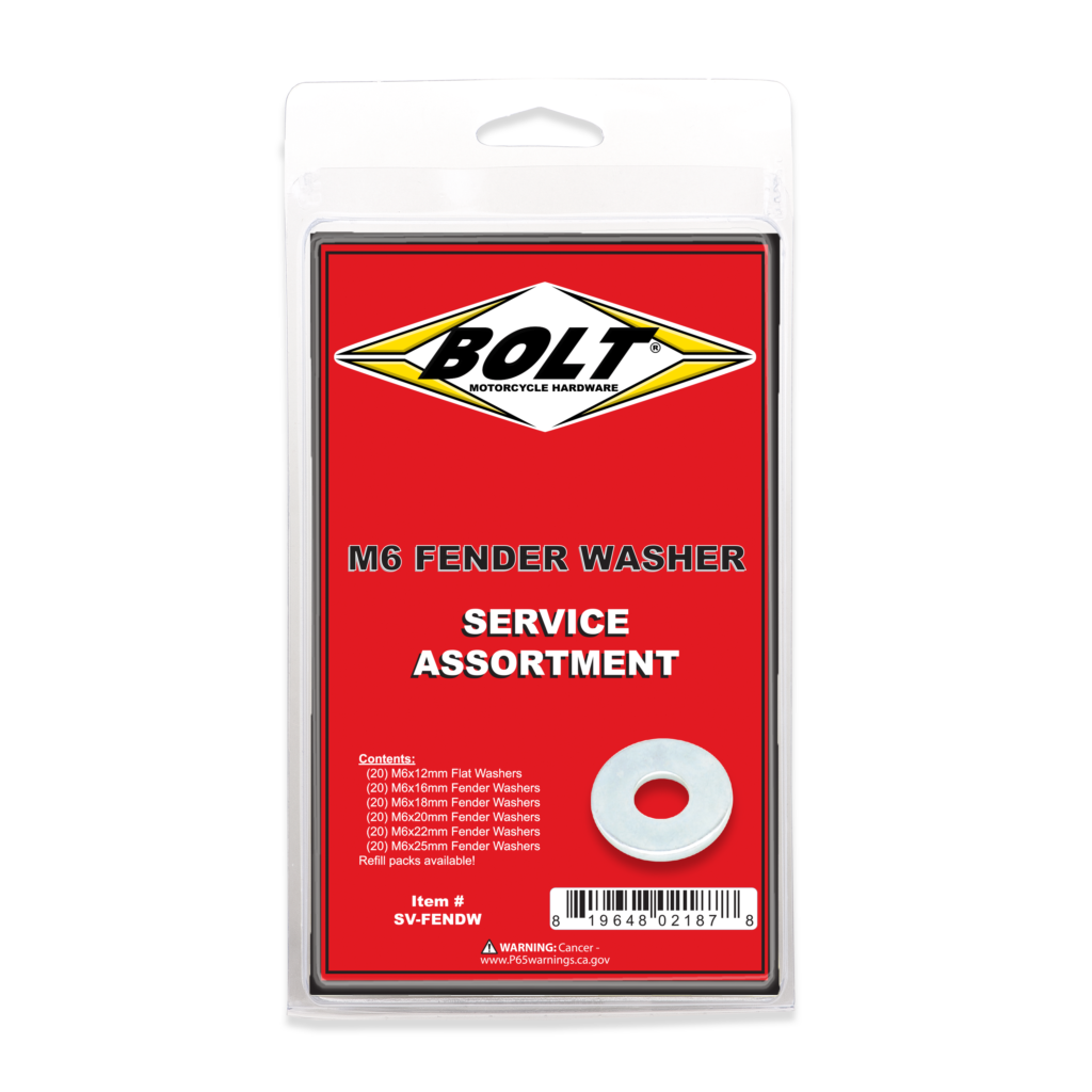BOLT M6 Fender Washer Assortment 120 Piece Kit — SV-FENDW