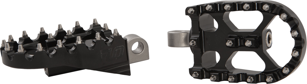 FLO MOTORSPORTS Moto Style Footpeg Set Black 2"X3.125" — FPEG-800BLK