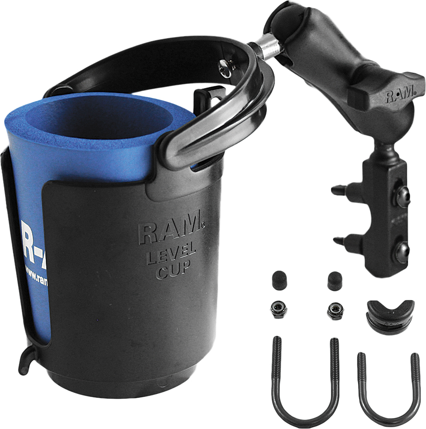 RAM Brake/Clutch Reservoir Mount W/Self-Leveling Cup Holder