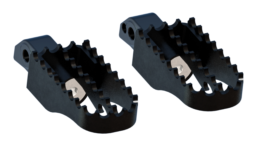 BURLY BRAND Mx Style Style Foot Pegs Pr Passenger Black — B13-1201B