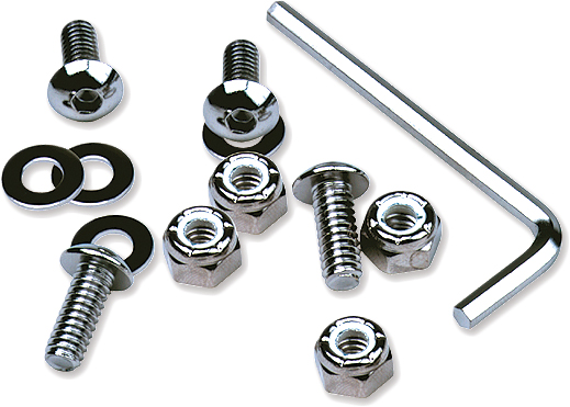 Chrome License Plate Frame Hardware