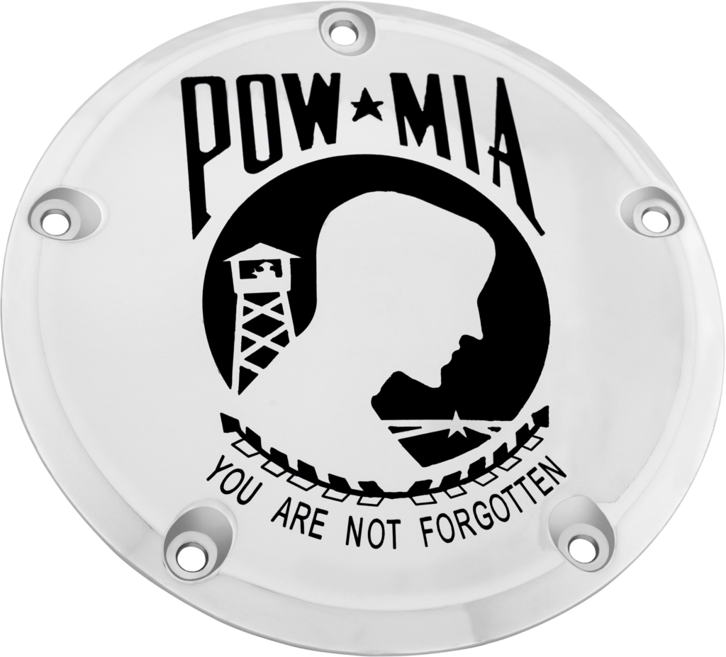 7 M8 Flt/Flh Derby Cover Pow-Mia Chrome