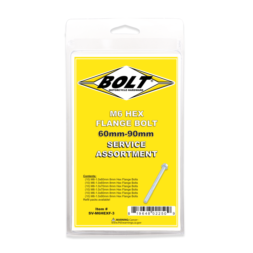 BOLT M6 8 mm Hex Flange Bolt Assortment 60 Piece Kit — SV-M6HEXF-3