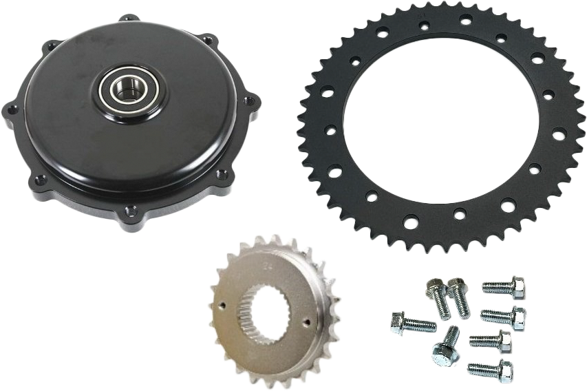 HARDDRIVE Cush Drive Chain Conv Kit Black 2009–2016 FLH/FLT — 201407