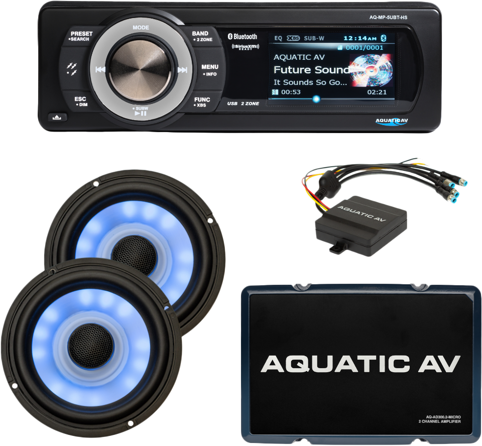 AQUATIC AV Ultra Harley Package `98-13 FLT/Flh — AQ-UHP3