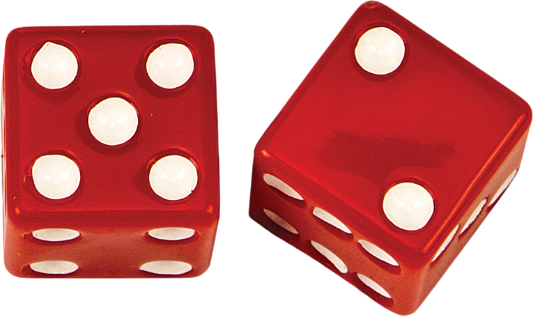HARDDRIVE Valve Stem Caps Red Dice Pr — W99-6217R(2)