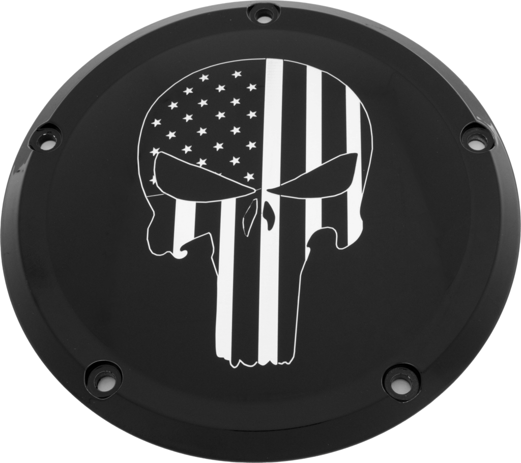 6 M8 Softail Derby Cover Punisher Black