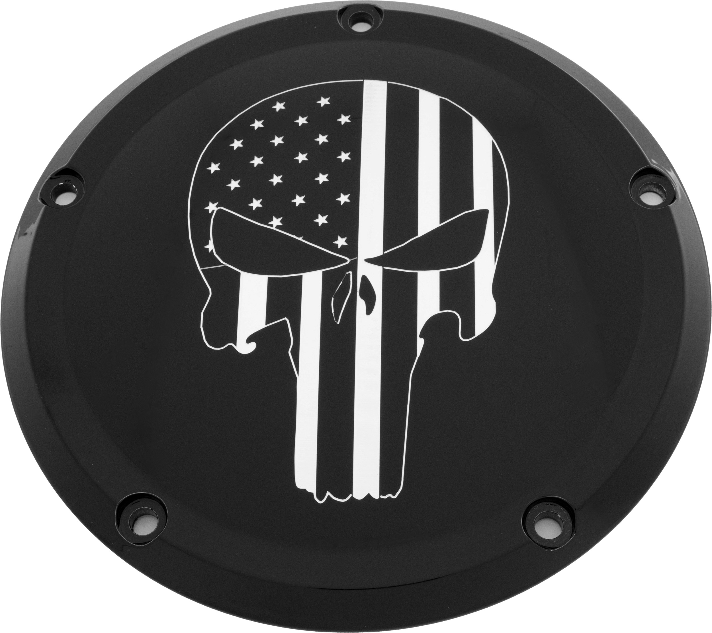 6 M8 Softail Derby Cover Punisher Black