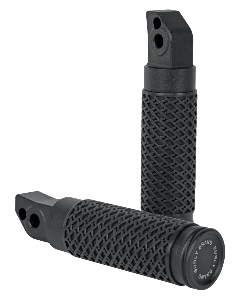 BURLY BRAND Slash Cut Pass Foot Pegs Pr Black — B13-1205B