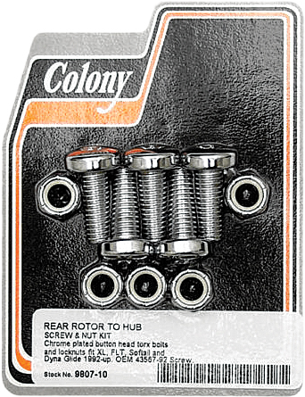 COLONY MACHINE Brake Rotor Hardware Rear Torx Screw Kit — 9807-10