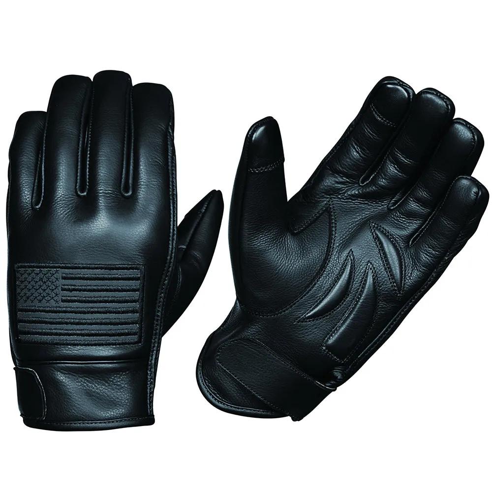 Unik PatriotGrip - Men's Leather Motorcycle Gloves
