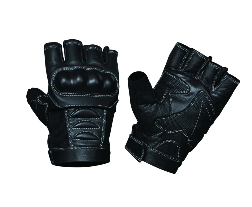 Unik Openhand - Men's Leather Motorcycle Fingerless Gloves
