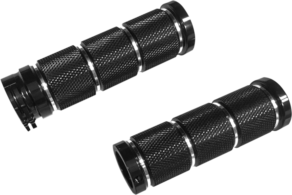 HARDDRIVE Grip Set Retro Black Dual Cable — 353003