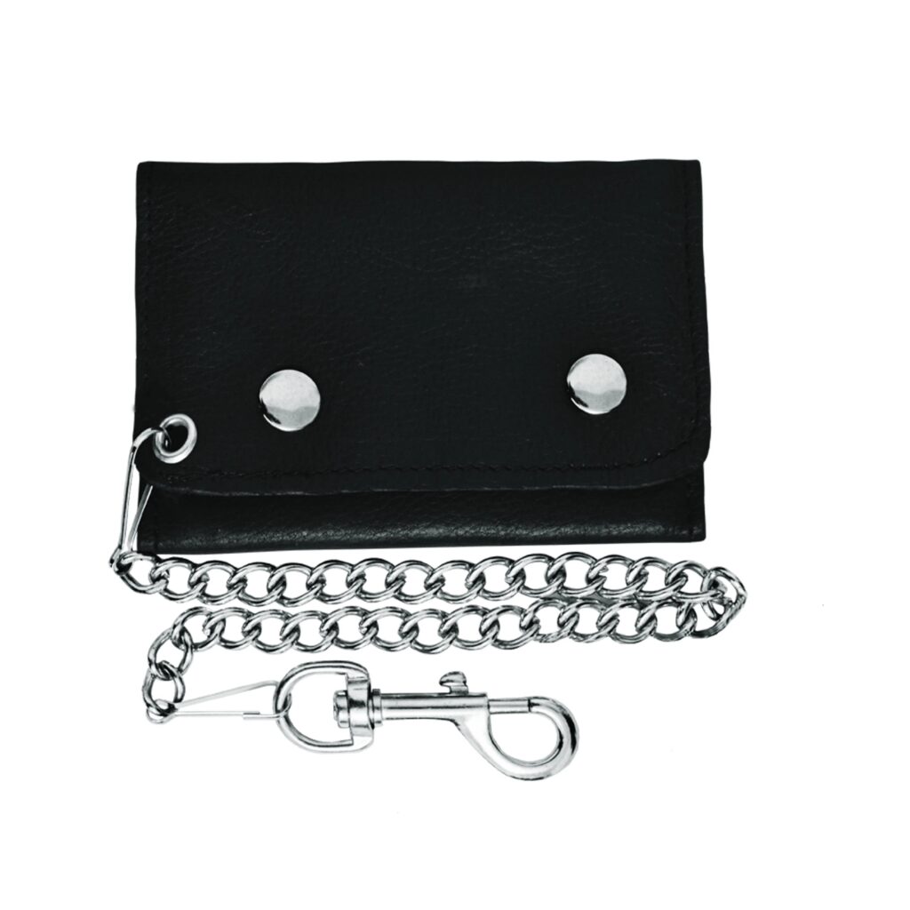 Unik Black Trifold Chain Wallet — 9082.00