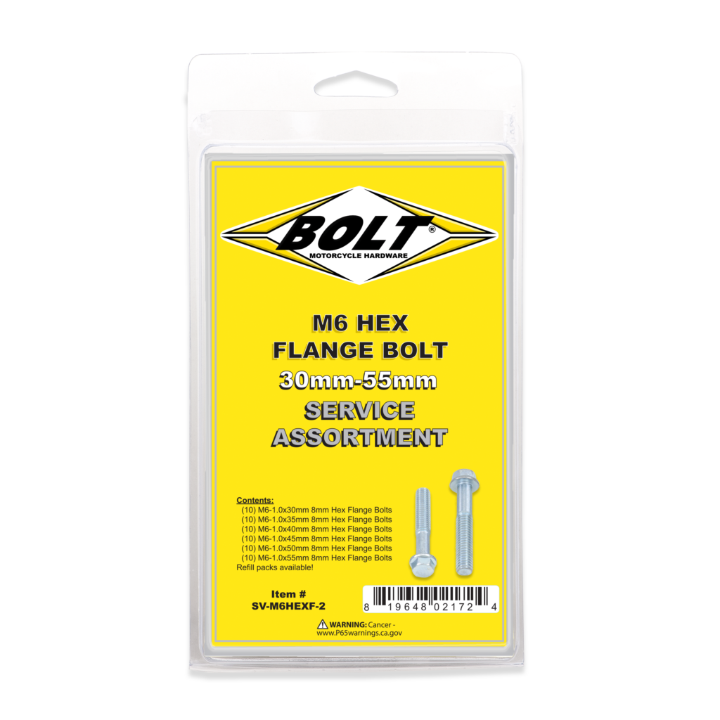BOLT M6 8 mm Hex Flange Bolt Assortment 60 Piece Kit — SV-M6HEXF-20
