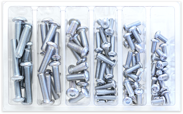 BOLT Button Head Allen Bolt Assortment 90 Piece Kit — SV-BHM6M8