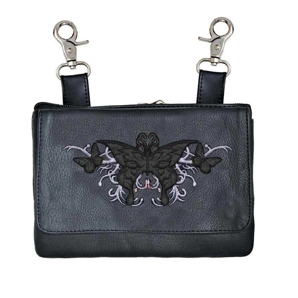 Unik Black Butterfly Cowhide Clip-On Bag — 9700.00