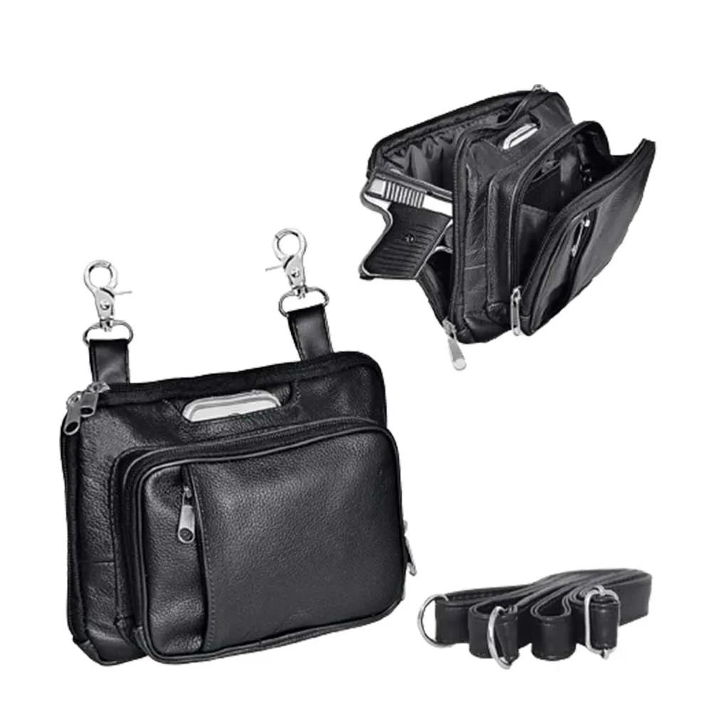 Unik Black Cowhide Clip-On Bag — 9722.00