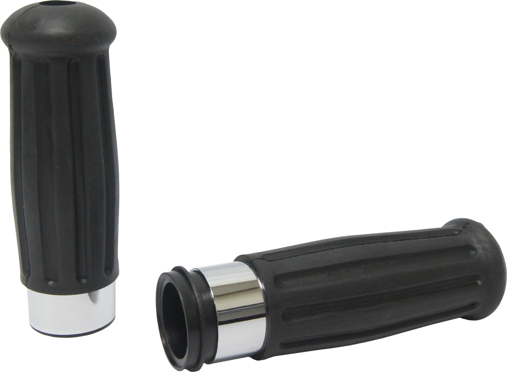 HARDDRIVE Grips Vintage Chrome Ring Throttle By Wire